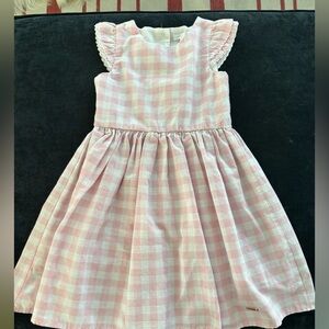 Tahari Pink and White Checkered Dress